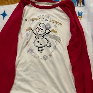 ‘Tis the Season!  Snowman Mickey heavyweight long sleeve shirt.
